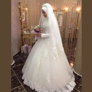 Gorgeous Modest Embroidered Wedding Dress